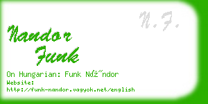 nandor funk business card